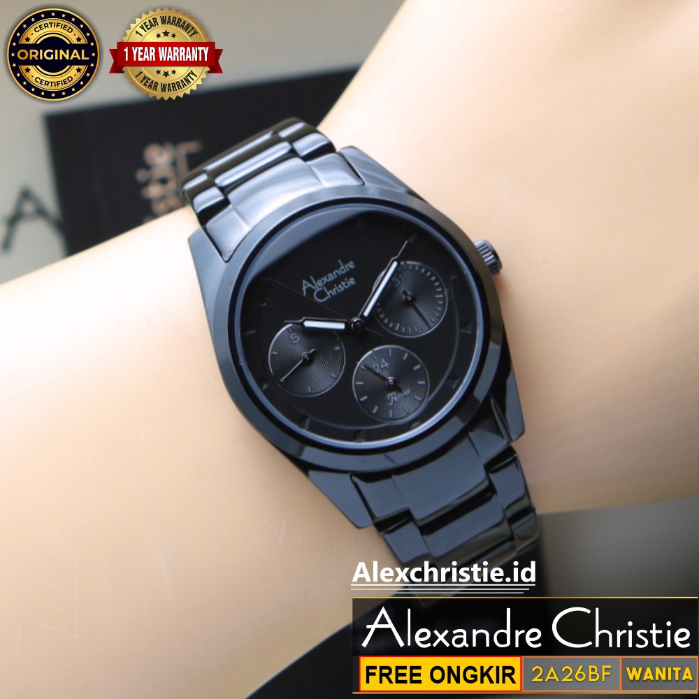 2A26 - Black - Jam Alexandre Christie Wanita Terbaru 2023 Passion Series Original