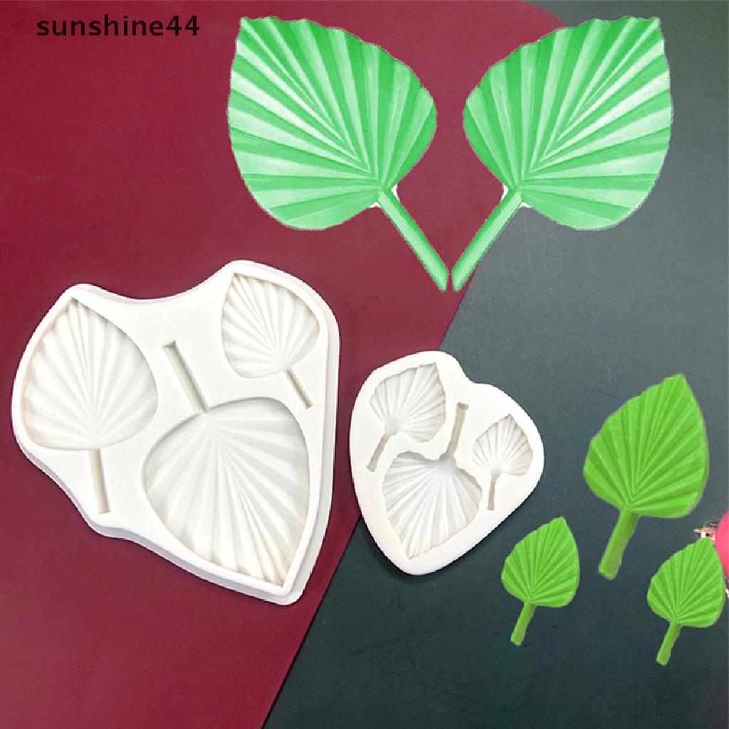 Sunshine New Fan Palm Leaf Silicone Mold DIY Dekorasi Pinggiran Kue Cetakan Silikon Coklat.