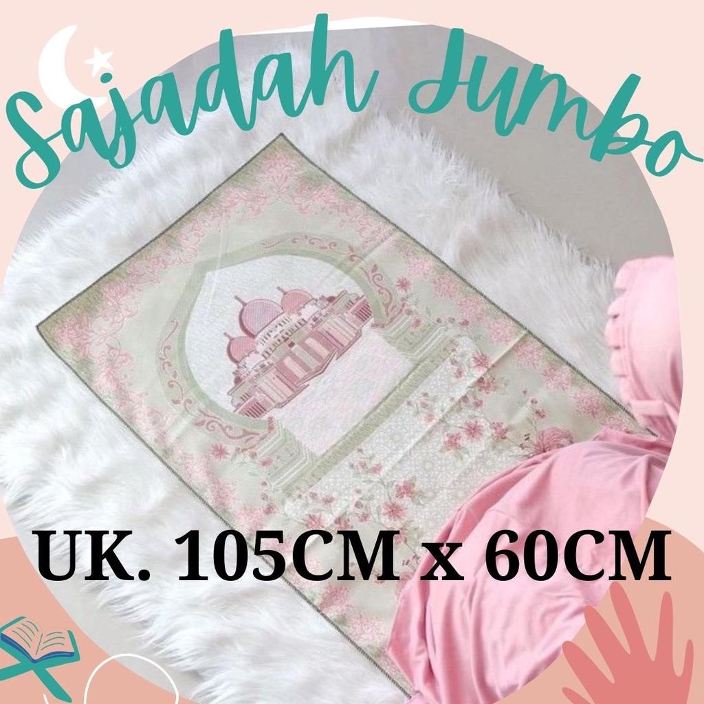 MJS 177 - Sajadah Travel jumbo  105 cm x 60 cm cocok untuk Traveling Bahan Silky (Polyester) Motif.