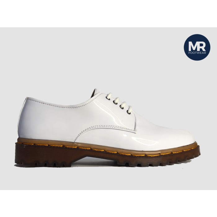 Sepatu Boots Wanita - Munich Patent S-Leather - White Putih - MR Footwear (Outsole Docmart atau Dr. Martens)