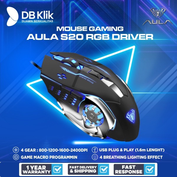 Mouse Gaming AULA S20 Optical Wired 2400DPI RGB Driver - AULA S 20