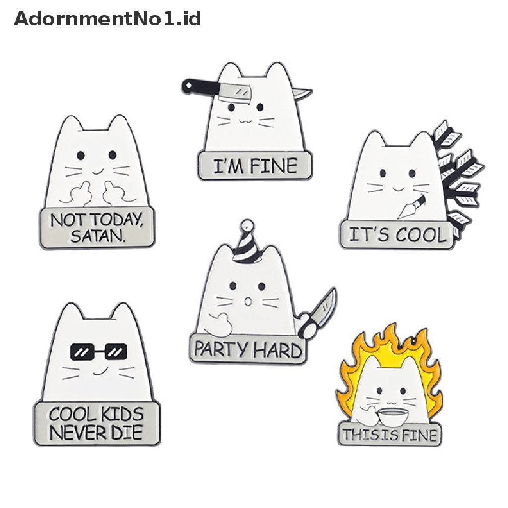 [AdornmentNo1] Headset Keyboard Kartun Kucing Mouse Oil Drop Lapel Bros Badge Pin Denim Hadiah [ID]