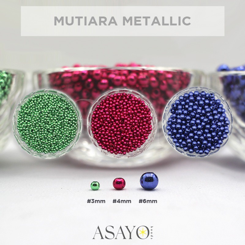 (10gr) Mutiara Jepang KW1 Bulat Metalik 3mm 4mm 6mm Banyak Warna Sage Green Purple (1)