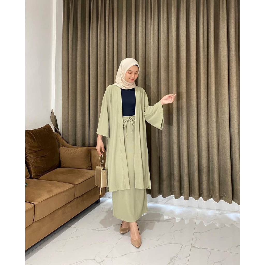 EMIMA SETELAN ROK CRINCLE // AMELIA SETELAN LONG CARDI SET ROK