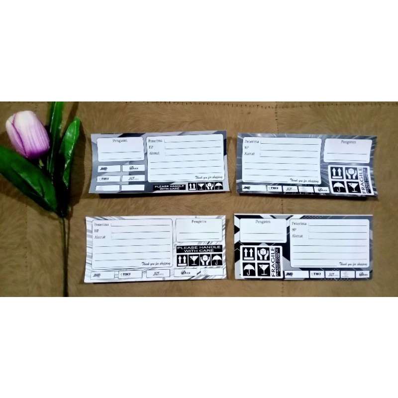 

label alamat pengiriman, no resi,jualan online,kertas, Hitam putih,lucu,