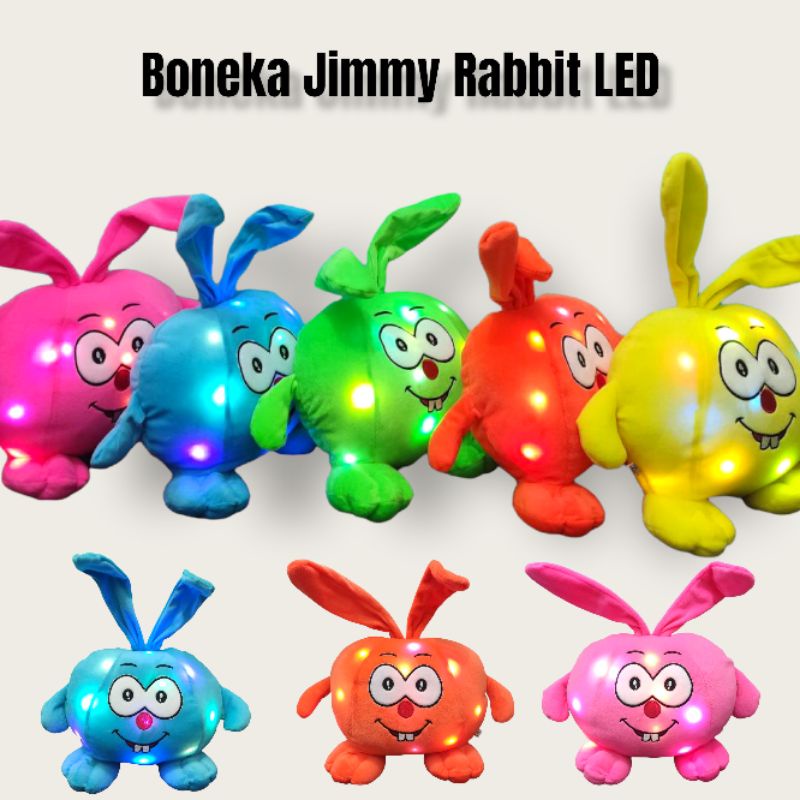 Boneka Jimmy Rabbit LED Lampu Menyala Berlabel SNI - Boneka Mainan anak perempuan - Boneka lucu