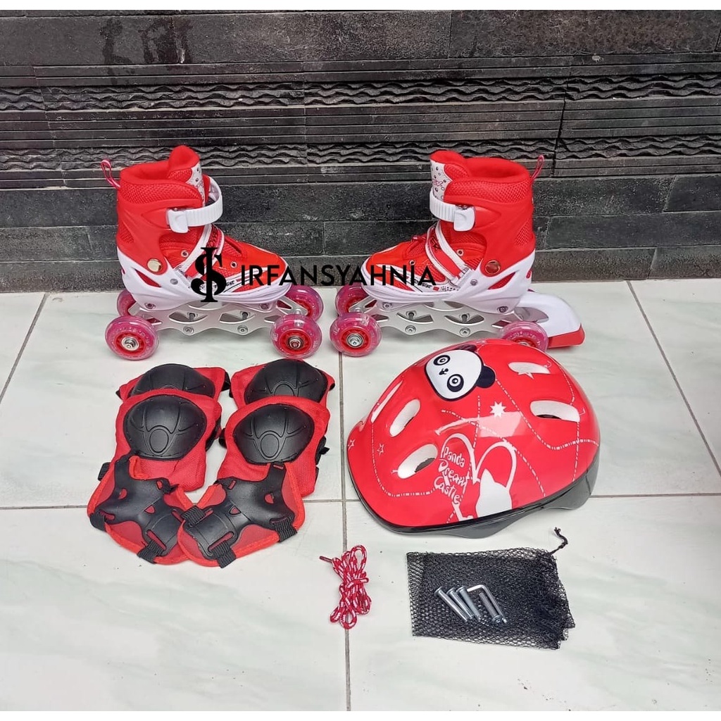 Sepatu Roda Anak dan Dewasa Fullset Deker dan Helm Bisa Model Untuk Pemula Merk Power