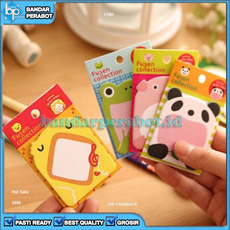 

[BP] STICKY NOTES TEMPELAN CATATAN KERTAS KARAKTER ANIMAL