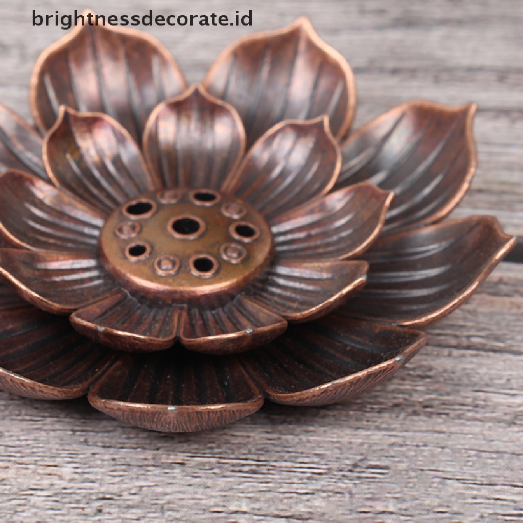 [Birth] Alloy Incense Burner Stick Holder Piring Pembakar Piring Buddhisme Coil Lotus Pedupaan [ID]