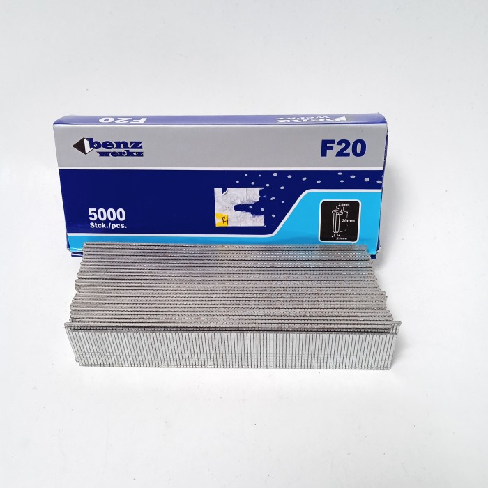 

F 20 / BENZ WERKZ Refill Paku Tembak Air Nailer Stapler Gun 20MM Lurus