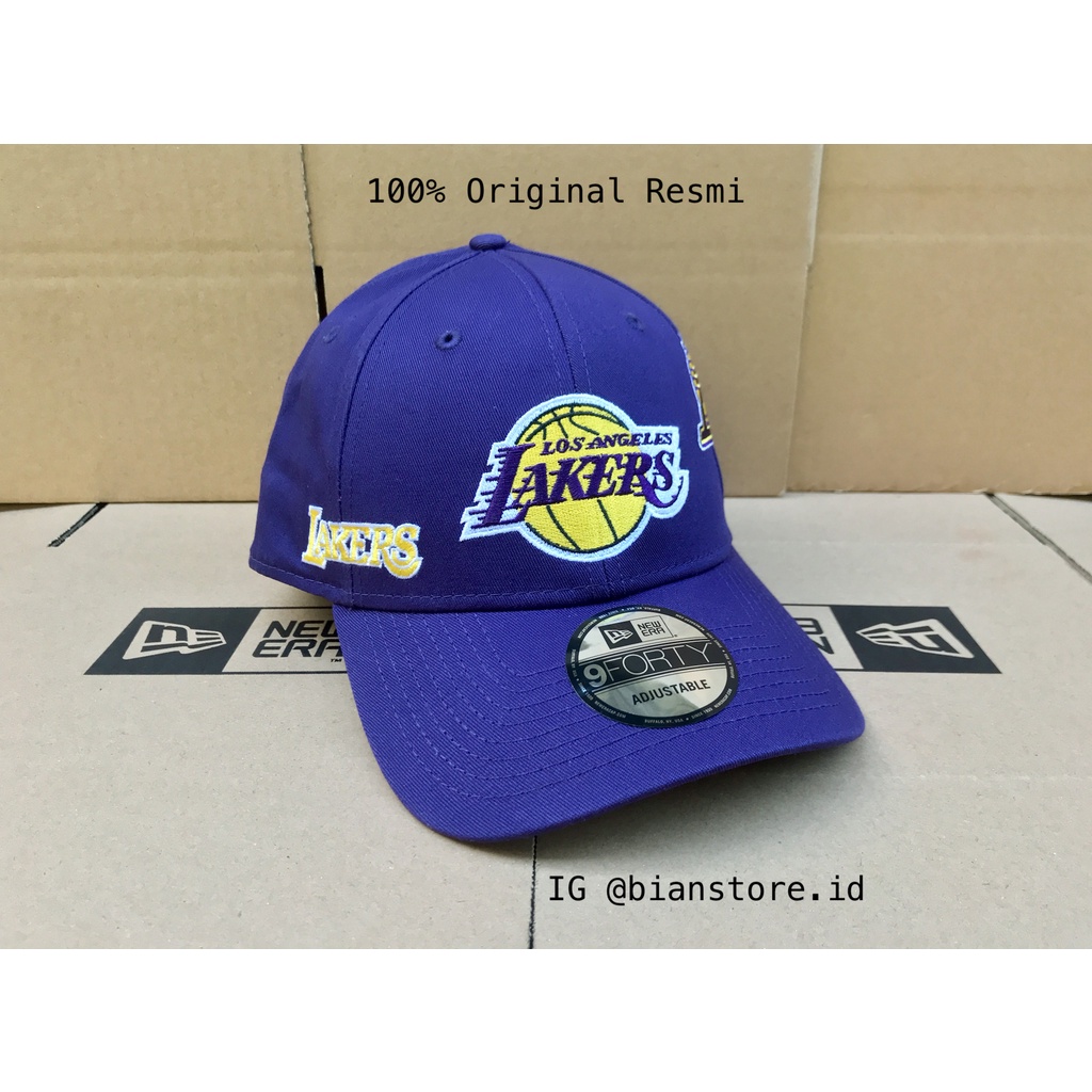 Topi New Era 9Forty League Los Angeles Lakers Multi Logos Purple Cap 100% Original Resmi