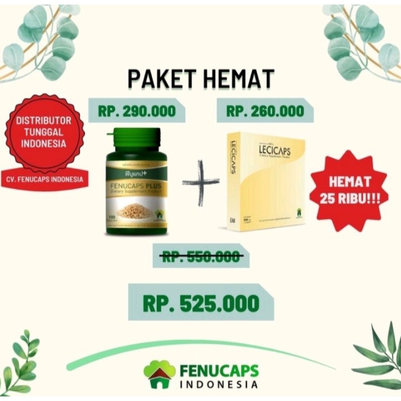 FENUCAPS dan LECICAPS  ASI BOOSTER PELANCAR ASI (PAKET HEMAT)