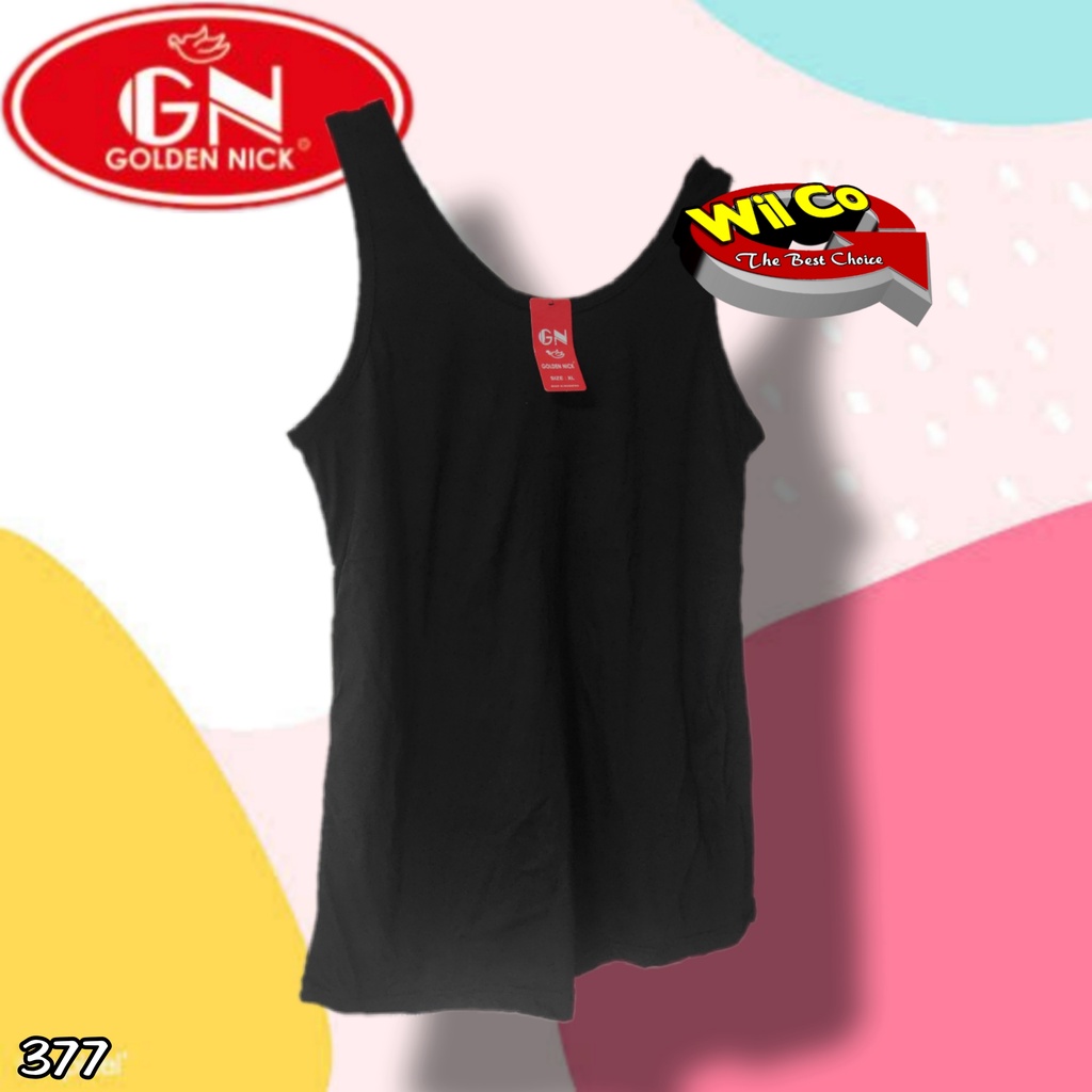 K377 (1-3 pcs) Golden Nick AtasanTanktop Wanita Tali Lebar Size XL - XXL