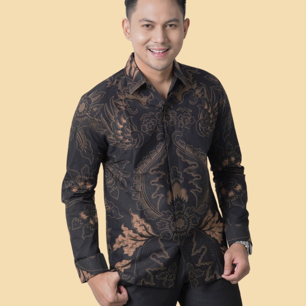 Hem  Kemeja Baju Batik Pria Cowok Laki Laki Slimfit Full Lapis Furing Lengan Panjang Lengan Pendek Original Asli Batik Jumanta Solo Laweyan Size S M L Xl XXL Bahan Katun Premium  133