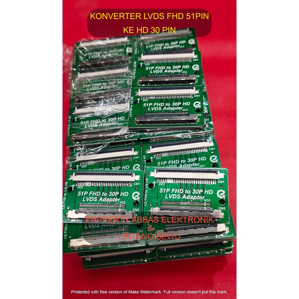 KONVERTER PANEL LVDS FHD TO HD CONVERTER LVDS FHD 51PIN TO HD 30PIN KONVERTER PANEL LCD FHD KE HD