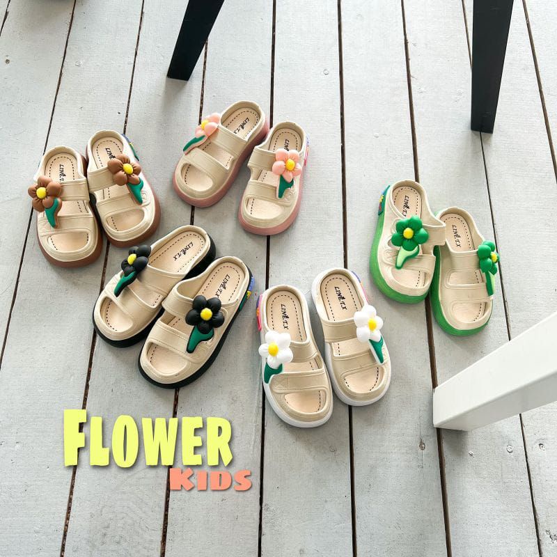 SANDAL WEDGES BAN DUA JELLY ANAK FLOWER BUNGA DAUN 029 IMPORT