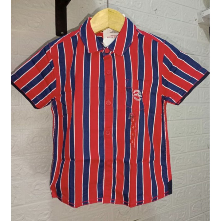 Cool Kids Kemeja Salur Merah 4-14 Tahun