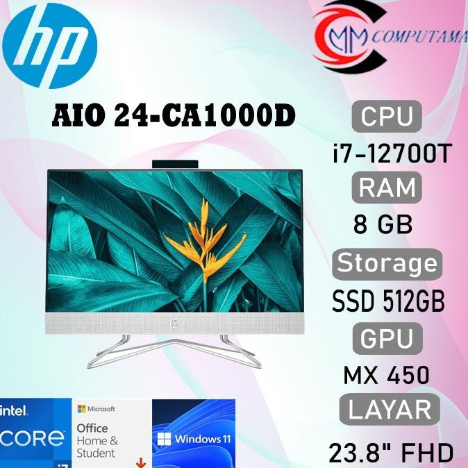 HP PC Pavilion 24-CA1000D AiO i7-12700T-MX450-8GB-512GB SSD-Win 11+OHS