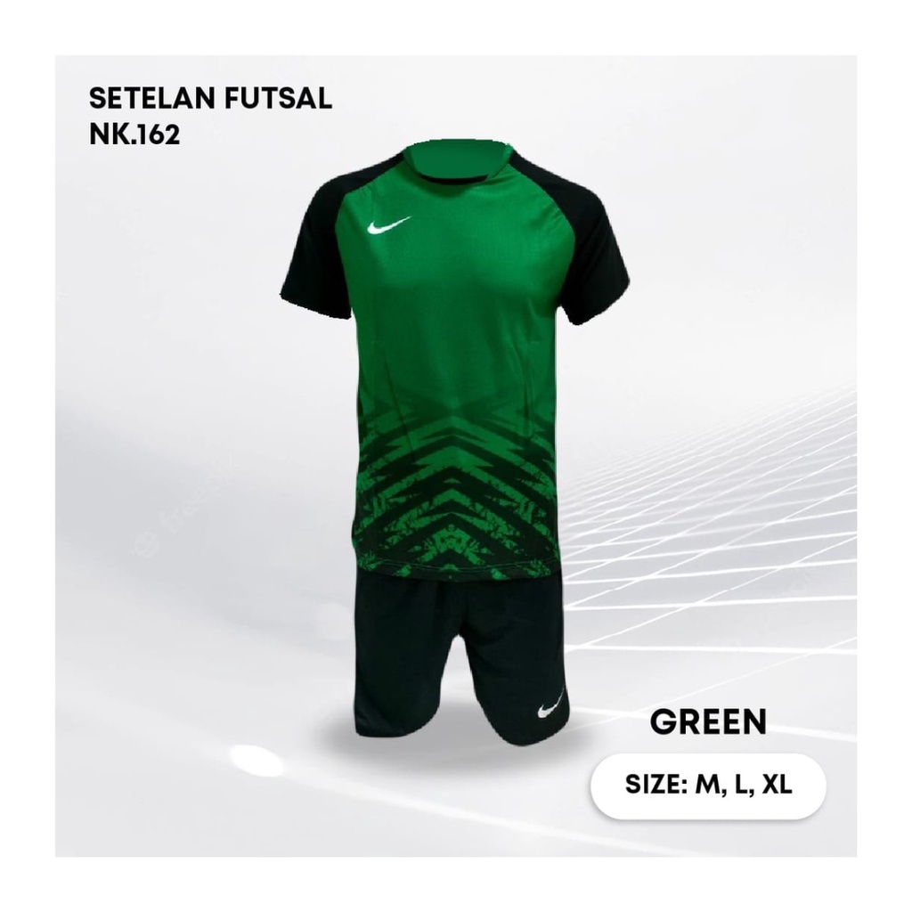 Kaos futsal pria NK162 setelan baju celana sepakbola jersey wanita dewasa t-shirt outfit seragam jarsey kostum olahraga pakaian apparel sport jersy jogging gym tenis hiking casual jersi  print custom suit hijau