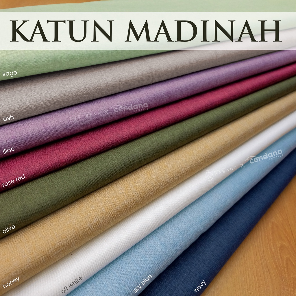 Babana Kain Kemeja Gamis Katun Madinah Polos Warna