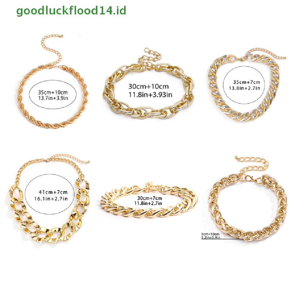 [GOOGFOUR] Kalung Choker Punk Hip Hop Untuk Wanita Statement Gothic Cuban Chunky Necklace [TOP]