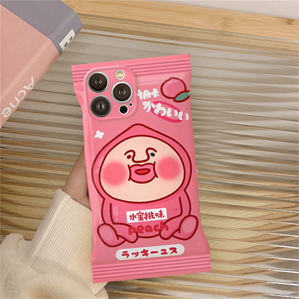 Soft Cute Case VIVO Y16 Y35 Y22 Y15s Y15A Y01 V25 Y21 Y33s Y20 Y21A Y12 Y12s Y15 V21e Y91C Y1s Y17 Y30 Y11 Y12i Y50 Kartun Peach Gadis TPU Phone Cover