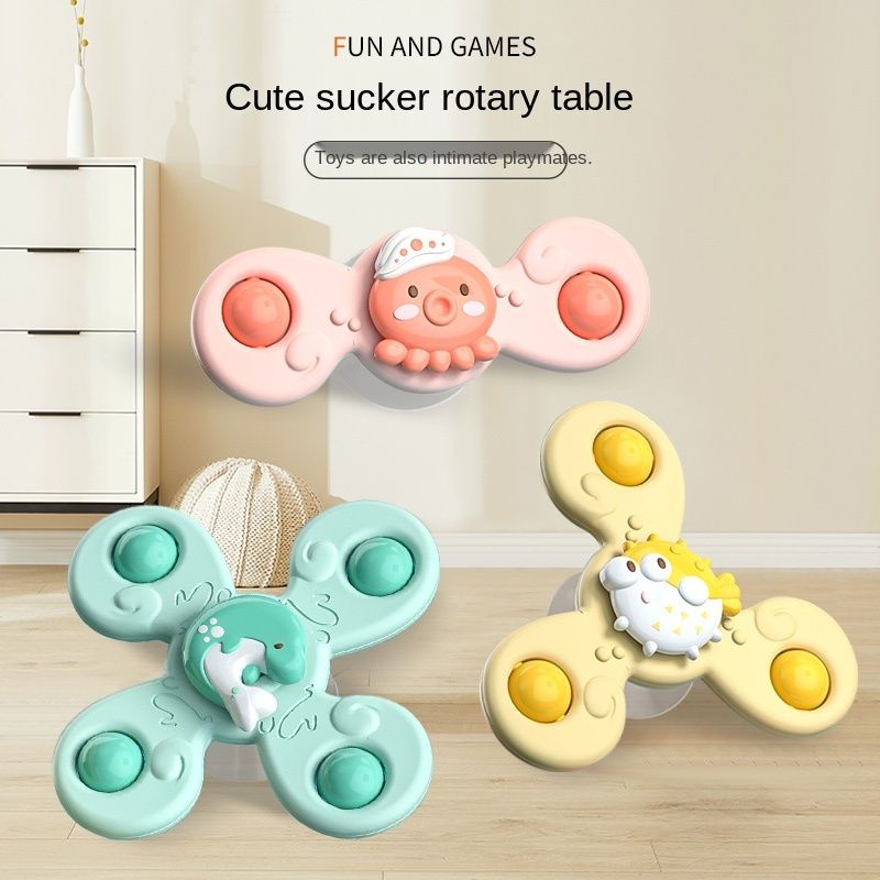 Mainan Spinner Bayi Fidget Karakter Rattle Teether