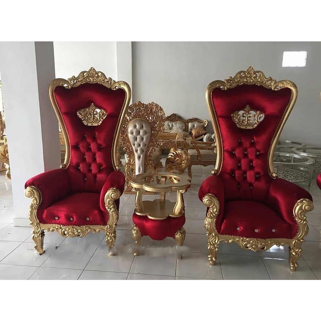 Set Kursi Raja Perempuan Meja Kopi, Kursi Santai Model Syahrini