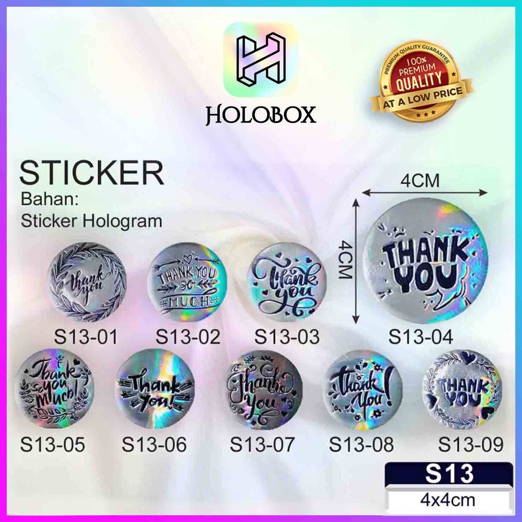 

Stiker Bulat Hologram Silver (Thank You) | S13