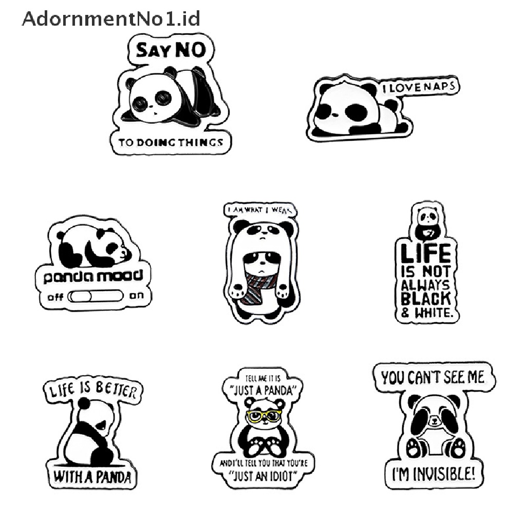 [AdornmentNo1] Kartun Lucu Malas Raksasa Panda Bros Lencana Enamel Ransel Lapel Enamel Pin Hadiah [ID]