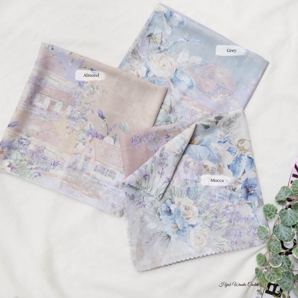 [Beli 3 GRATIS Hadiah]  Hijabwanitacantik - Lavender Scarf Jumbo Hijab Segiempat Polycotton Kerudung Segi Empat Motif Syari Jilbab Premium