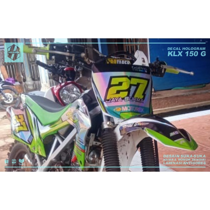 DECAL HOLOGRAM KLX 150 BF (003) DEKAL STIKER G SE PELANGI STICKER BUNGLON FULLBODY 2016 2017 2018 20