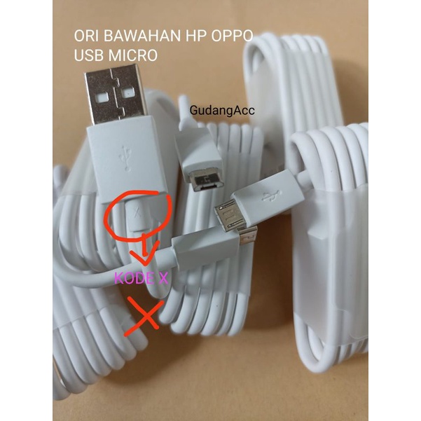 Kabel Data Oppo Micro Copotan Bawahan Hp Original100%Kode X