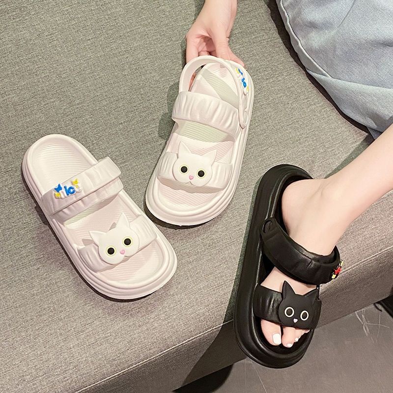 Sandal Jisso Cats Casual Tali Slip On Wanita Import High Quality