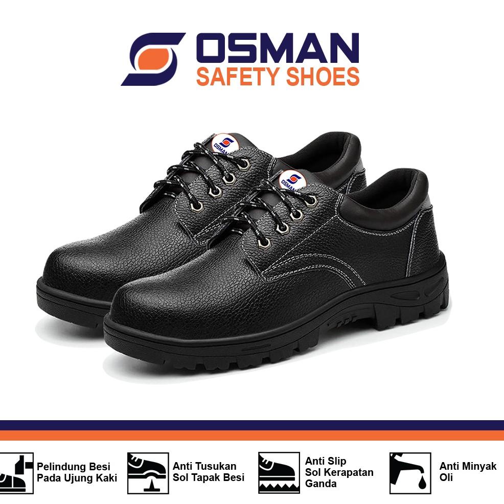 ↯ Sepatu Safety OSMAN Safety Shoes Low Cut Ujung Besi Tipe OS-009 TERBARU 88Y