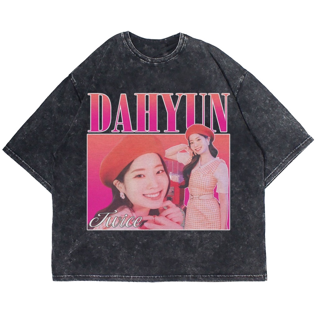 Patternmerch "kaos dahyun twice homage tee" Oversize T-shirt | washed tee | kaos vintage