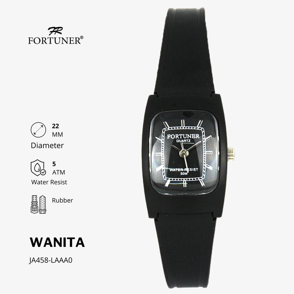 Fortuner Jam Tangan Wanita Analog Water Resistant Rubber Yabella