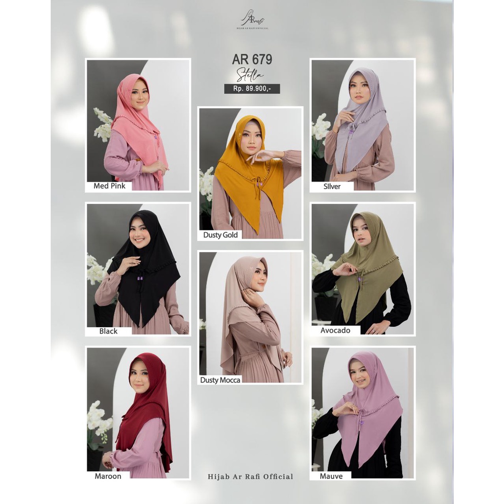 Kerudung arrafi terbaru AR 679 Stella Ejamas hijab store