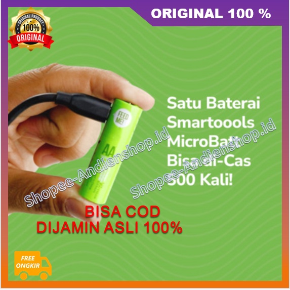 Baterai Rechargeable AA Micro USB Microbatt Smartoools Baterai Cas AA 100% ASLI