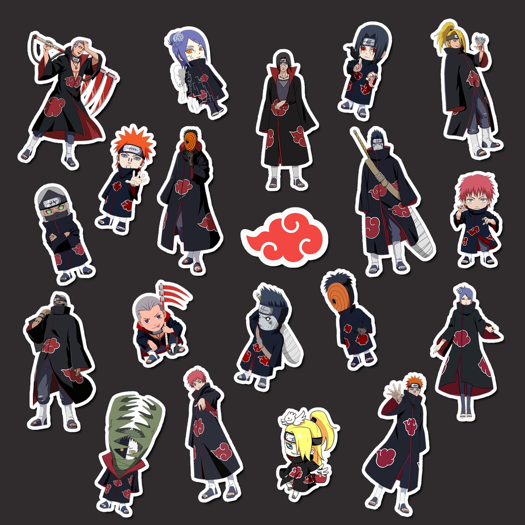 

20 pcs Stiker Vinil Anti Air Anime Akatsuki Stiker untuk laptop case handphone dan lainnya