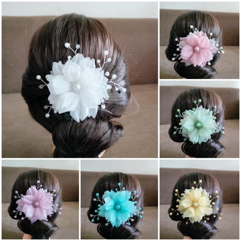 HAIRPIECE  HEADPIECE / HIASAN RAMBUT HIJAB / AKSESORIS BUNGA / aksesoris pengantin / kebaya pesta / 