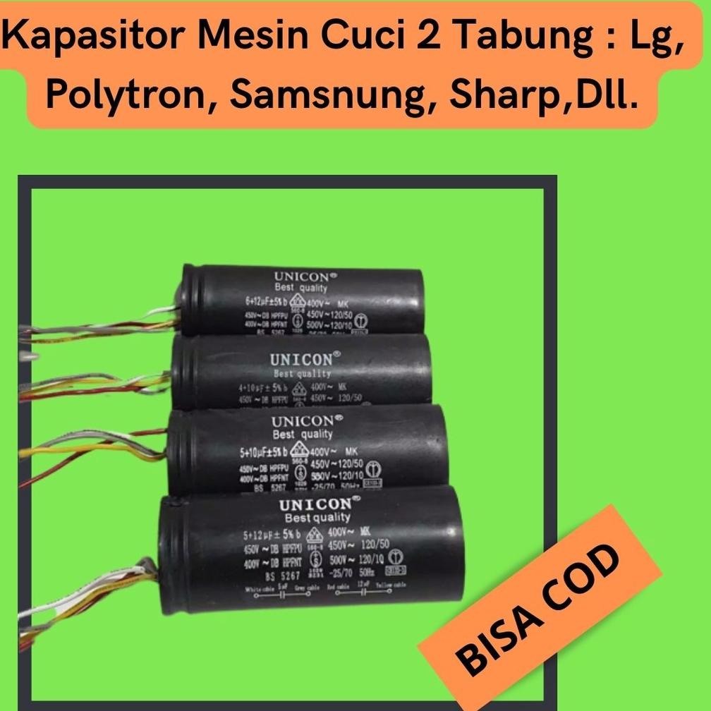 [0LT50] Kapasitor Mesin Cuci 2 Tabung (Aqua dan Umum ) Unicon Best Quality / Kapasitor Capasitor Mes