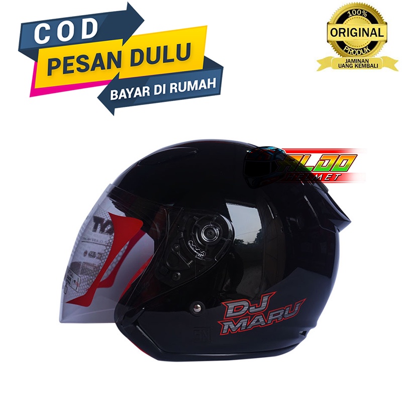 KYT | HELM KYT DJ MARU BLACK METALIC | HALF FACE SNI DJMARU | HELMET KYT SINGGLE VISOR