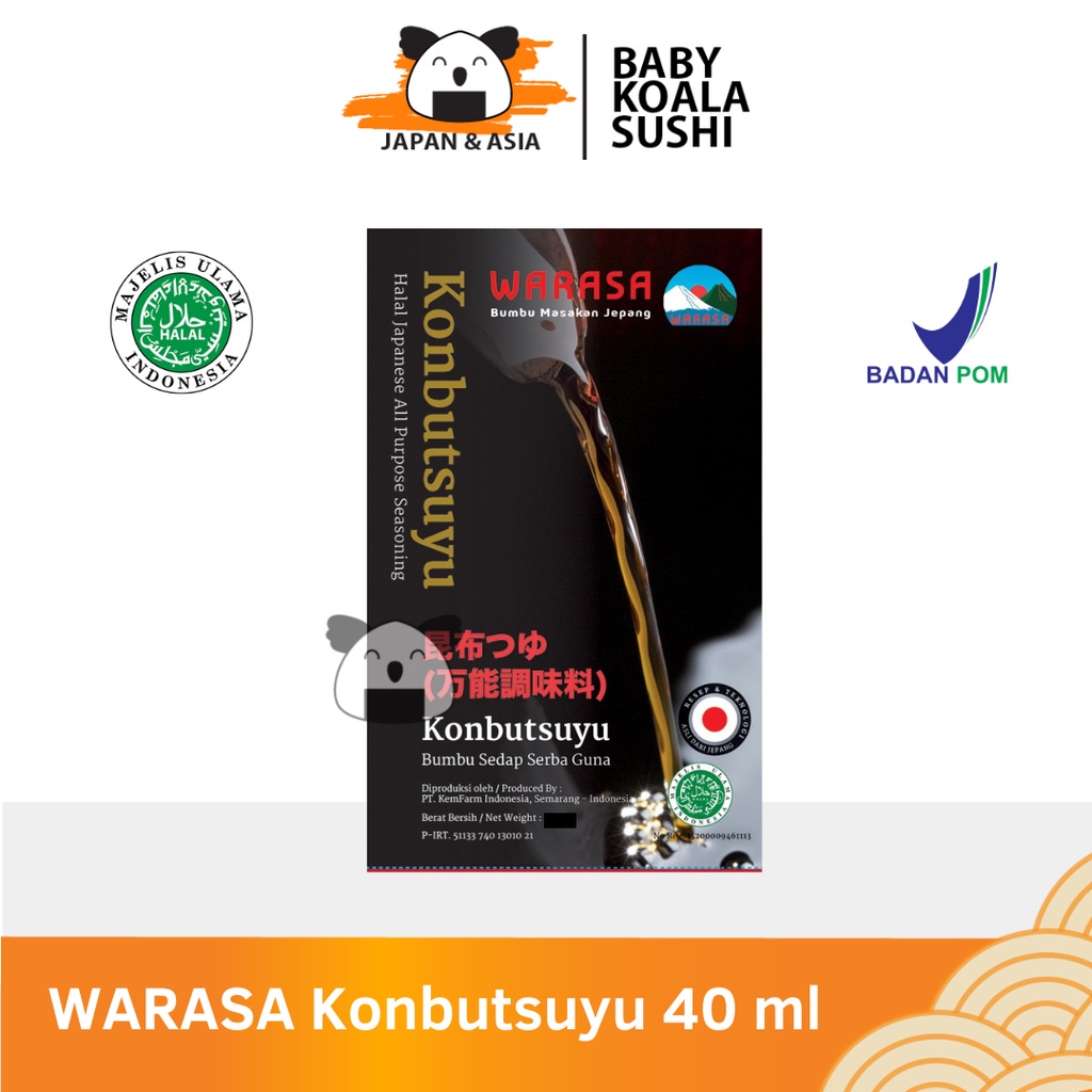 WARASA Konbutsuyu Shoyu Bumbu Penyedap 40 ml Halal │ Kecap Asin Ala Jepang