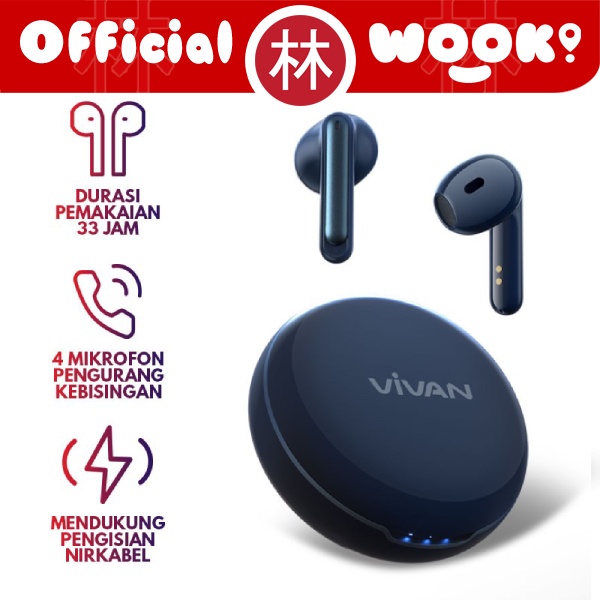 VIVAN Liberty X1 TWS Wireless Earphone Airbuds Bluetooth 5.3 ENC