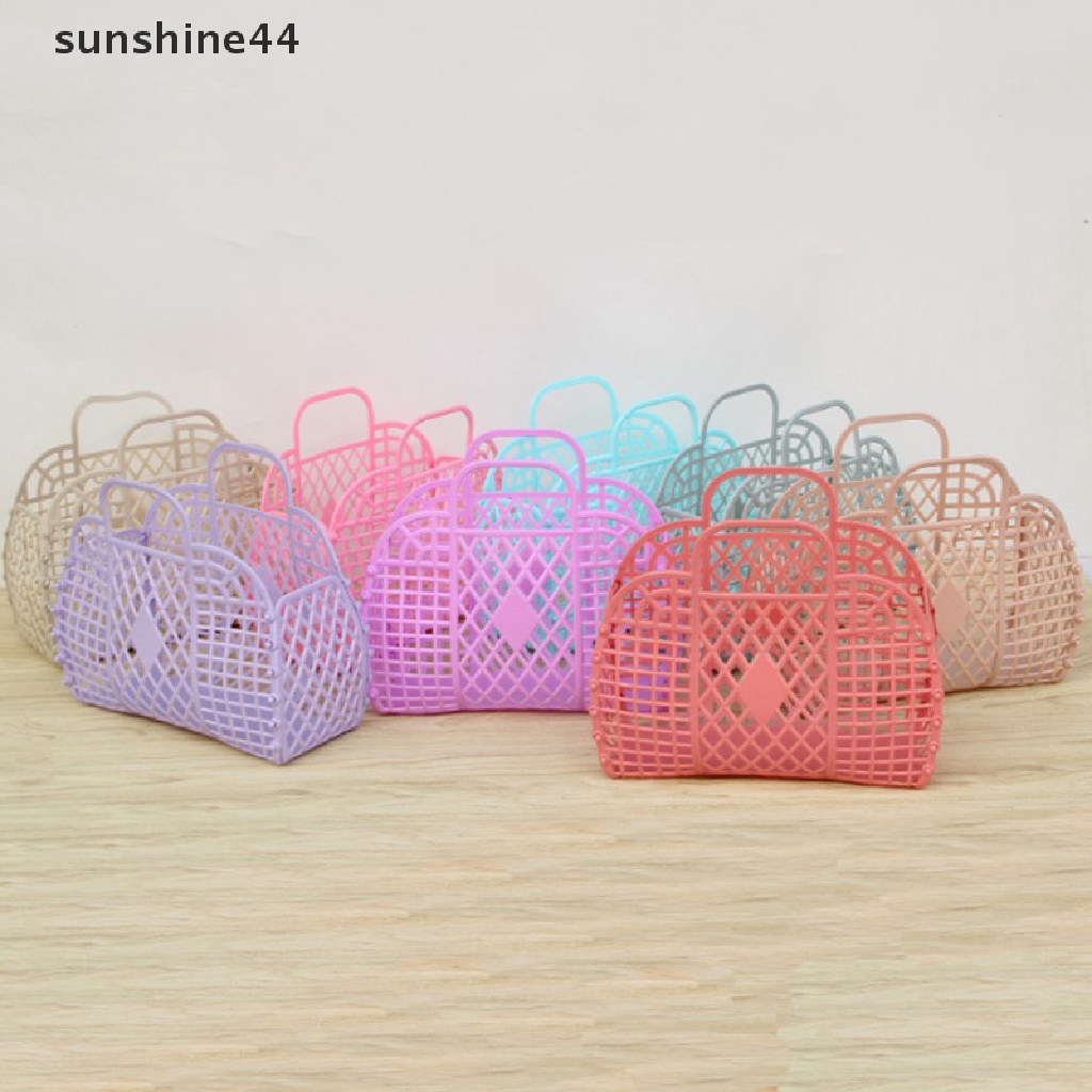 Sunshine Detachable Shower Basket Keranjang Mandi Plastik Bathroom Hollow Wash Storage Basket.