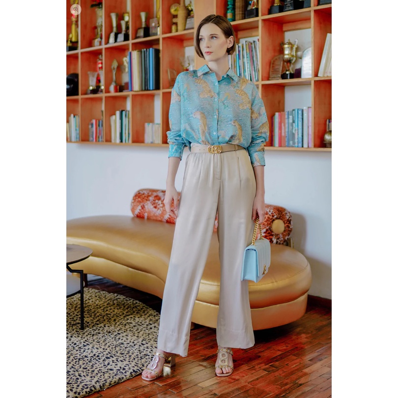 Tigress Oversize Voile Shirt Pink Blue Benang jarum benangjarum XS S M L XL XXL buttonscarves nada s