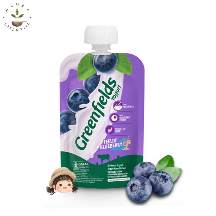 Greenfields Yogurt Pouch Blueberry 110gr