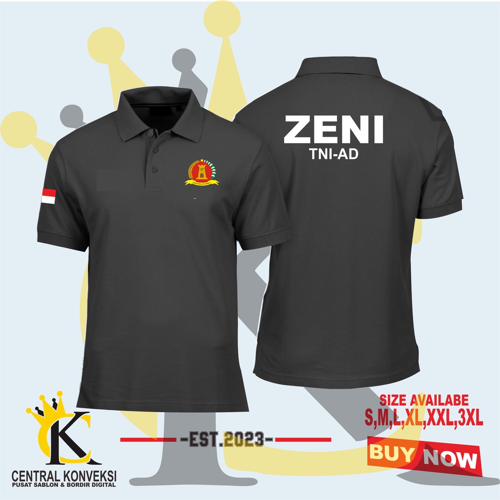 POLOSHIRT KAOS KERA ZENI TNI AD / KAOS KERAH ZENI TNI AD FREE NAMA