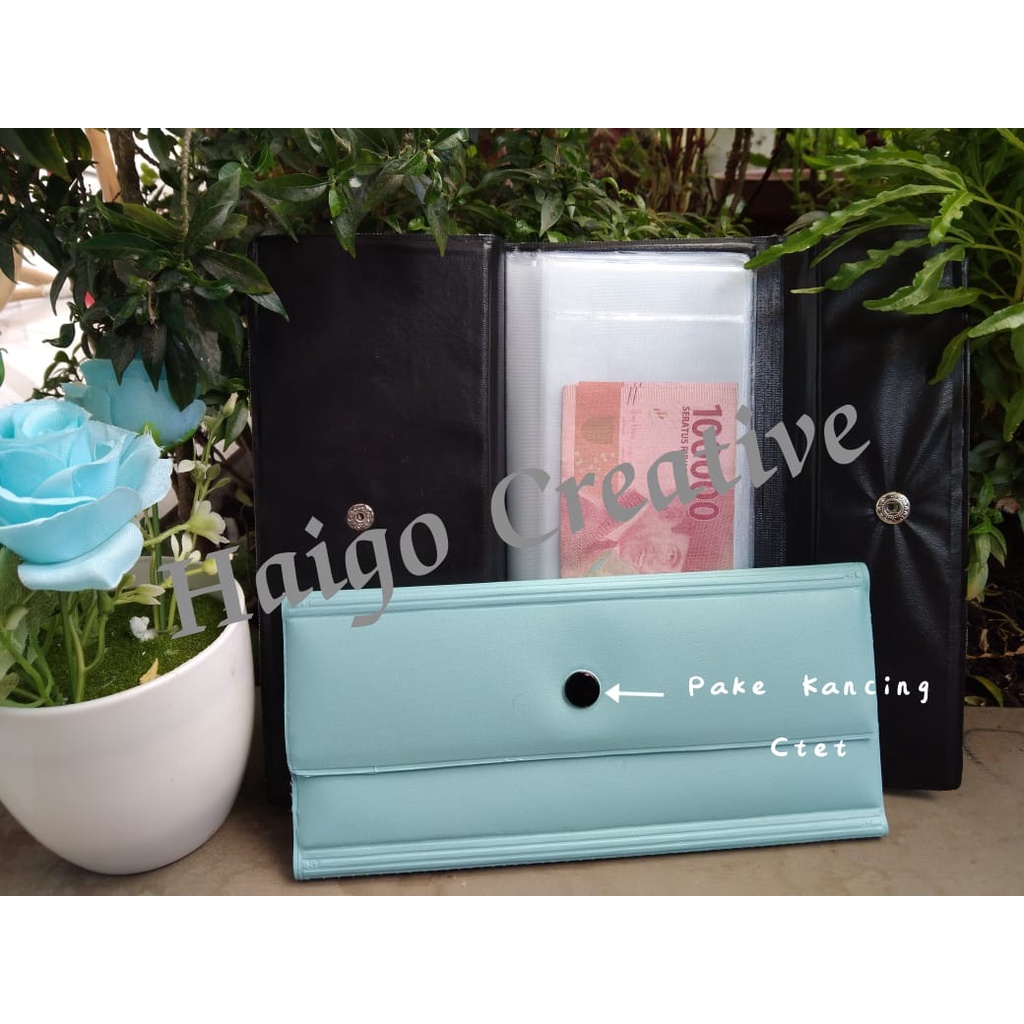 DOMPET DISIPLIN POLOS TANPA SLOT KARTU - PENUTUP PAKE KANCING CTET